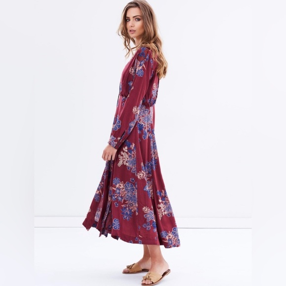Free People Miranda Printed Midi Dress Size 4 - Picture 2 of 12